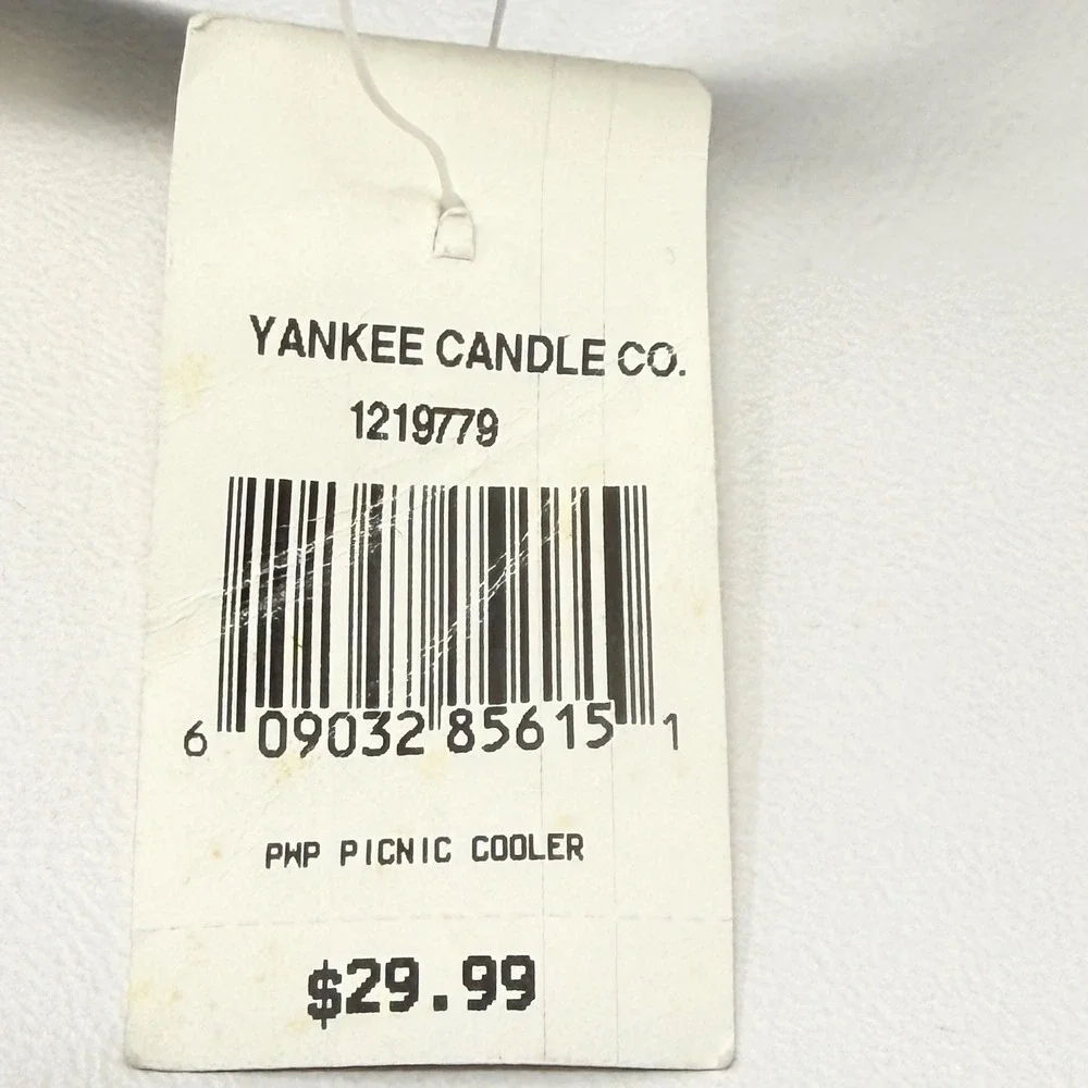 Yankee Candle Navy Blue‎ Cream Insulated Picnic Cooler Tote Bag Lunch Preppy